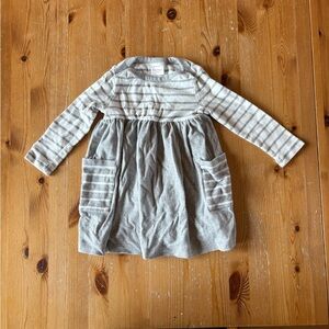 Hanna Andersson Gray Striped Organic Cotton Dress